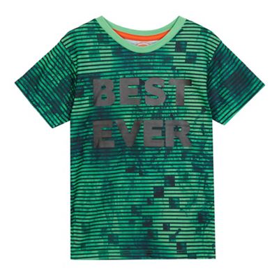 bluezoo Boys' green 'Best ever' slogan print t-shirt